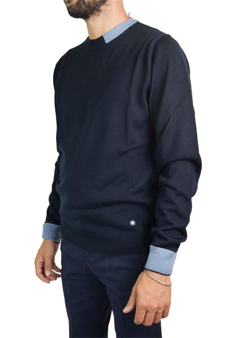 Two-tone crew-neck jumper MANUEL RITZ | sweaters | 3532M500 23383589